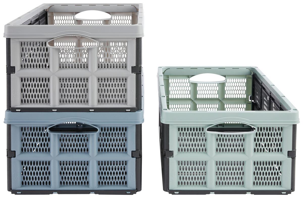 Klappbox Theodor - Sandfarben/Pastellblau, KONVENTIONELL, Kunststoff (51/34/23cm) - Ondega