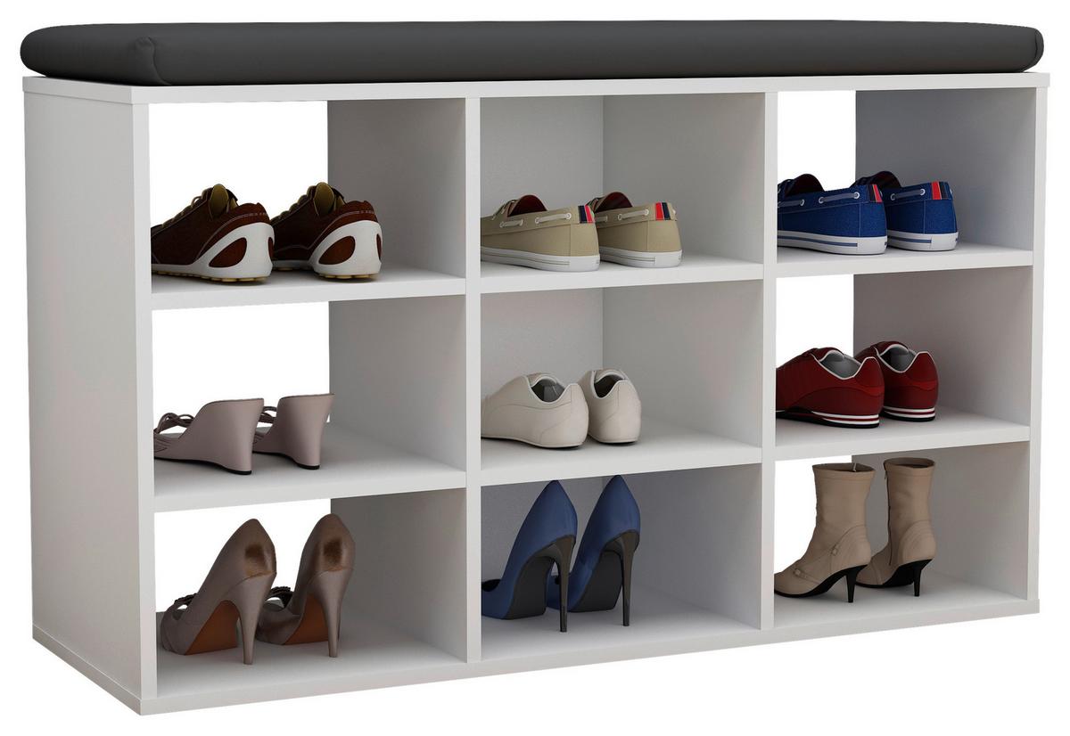 SCHUHREGAL Hinsol Weiß, 80 cm - Weiß, Design, Holzwerkstoff (80/50/30cm) - MID.YOU