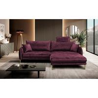 Ecksofa Whisper Weinrot S: 264x196 Cm - Weinrot/Goldfarben, Design, Textil (264/196cm) - MID.YOU