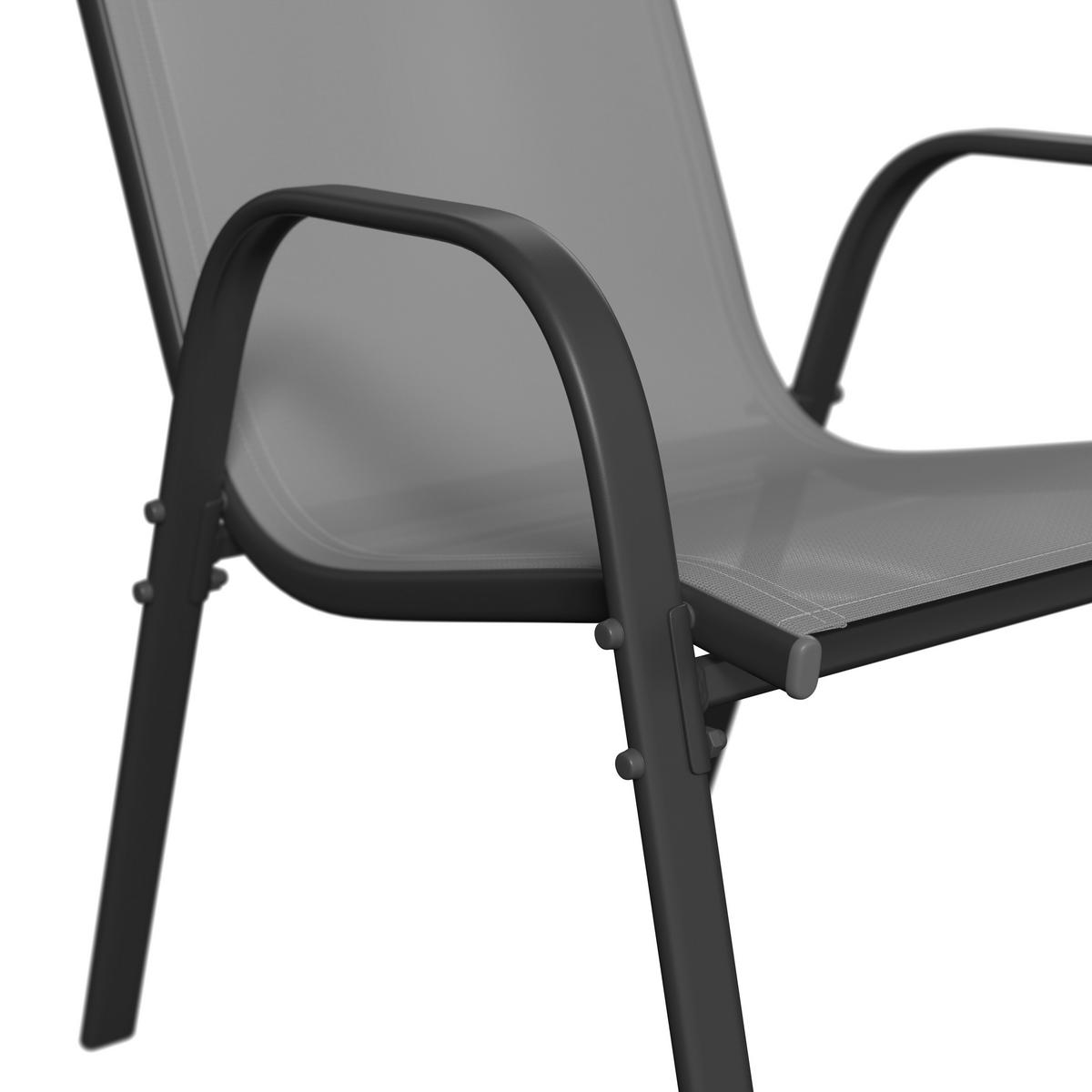 Gartenset Barcelona - Dunkelgrau, MODERN, Glas/Textil (150/73/80cm) - Beldano