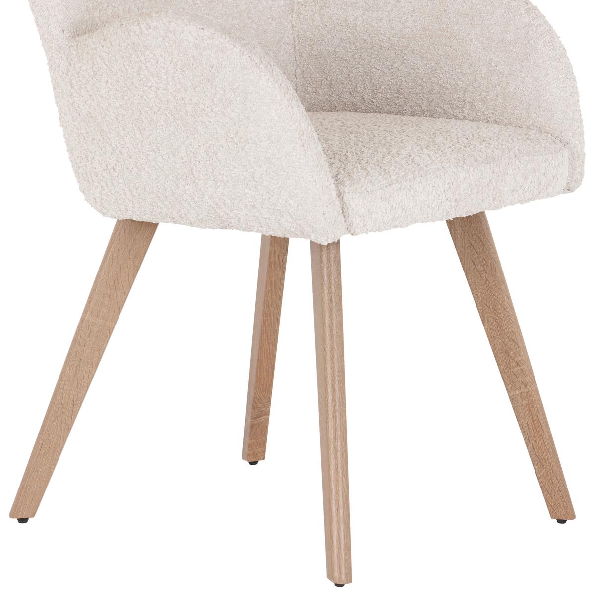 Armlehnstuhl Lydia Beige Gepolstert - Eichefarben/Beige, MODERN, Textil/Metall (57/85/63cm) - MID.YOU