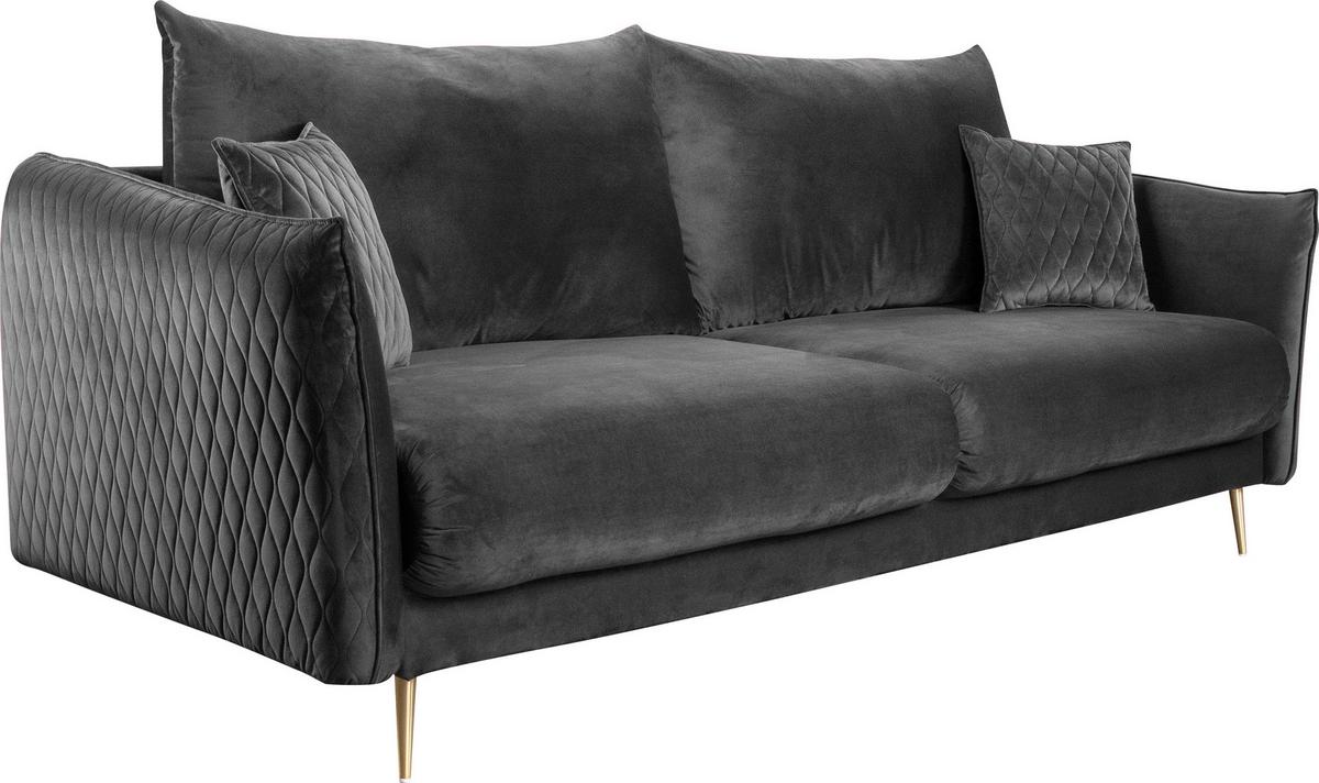 2-sitzer-sofa Mit Schlaffunktion Empoli B: 235cm - Goldfarben/Grau, Basics, Textil (235/96/104cm) - MID.YOU