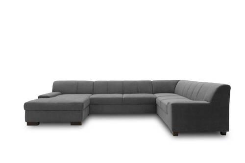 Wohnlandschaft Norma Anthrazit Webstoff - Wengefarben/Anthrazit, Design, Textil (153/328/212cm) - MID.YOU