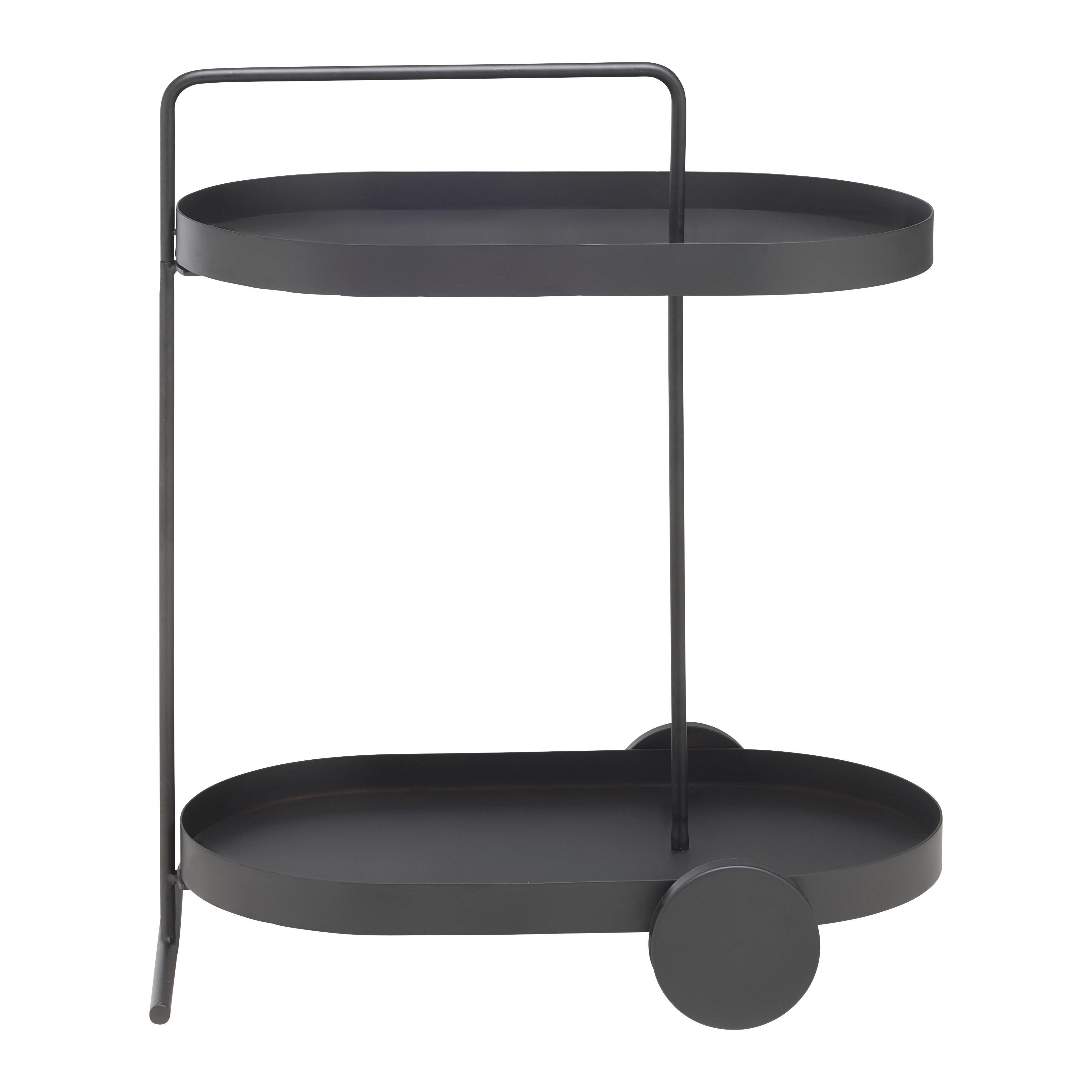 SERVÍROVACÍ VOZÍK FLAVIO -TREND- - černá, Moderní, kov (59/70/37cm) - Mömax