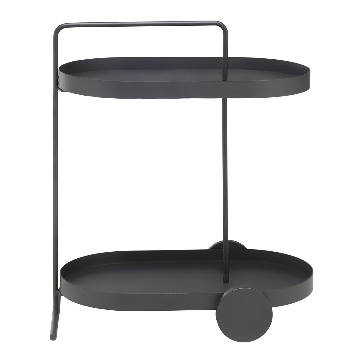 SERVÍROVACÍ VOZÍK FLAVIO -TREND- - černá, Moderní, kov (59/70/37cm) - Mömax