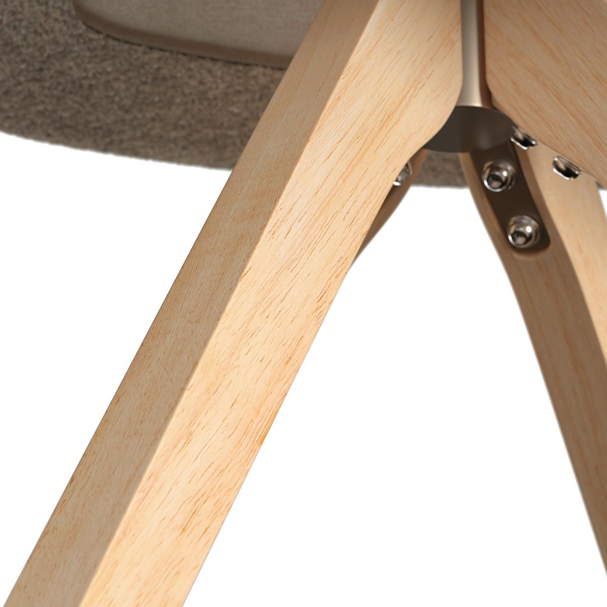 STOLIČKA S PODRÚČKAMI EMMIE - farba duba/taupe, Modern, drevo/textil (60/75/60cm) - Bessagi Home