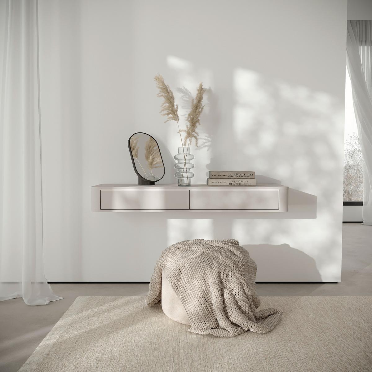 SCHMINKTISCH Mocha Kaschmir B: 115,2cm - Kaschmir, Design, Holzwerkstoff (115,2/15,8/40cm) - MID.YOU