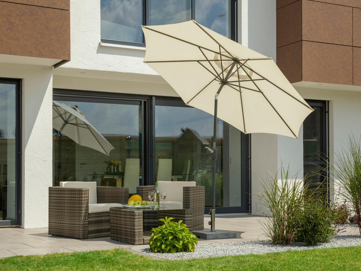 Sonnenschirm Harlem BxHxT: 270x260x270 cm Anthrazit - Anthrazit/Naturfarben, Basics, Textil/Metall (270/260/270cm) - Schneider