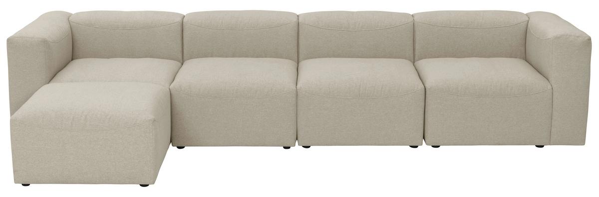 Ecksofa Lena Creme Flachgewebe - Creme, Design, Textil (350/73/100cm) - Max Winzer