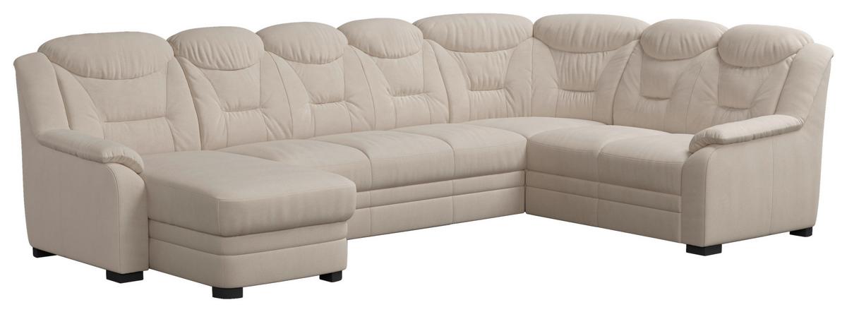 Wohnlandschaft Marcus Beige Inkl. Bettkasten - Beige/Schwarz, Basics, Textil (162/330/211cm) - MID.YOU