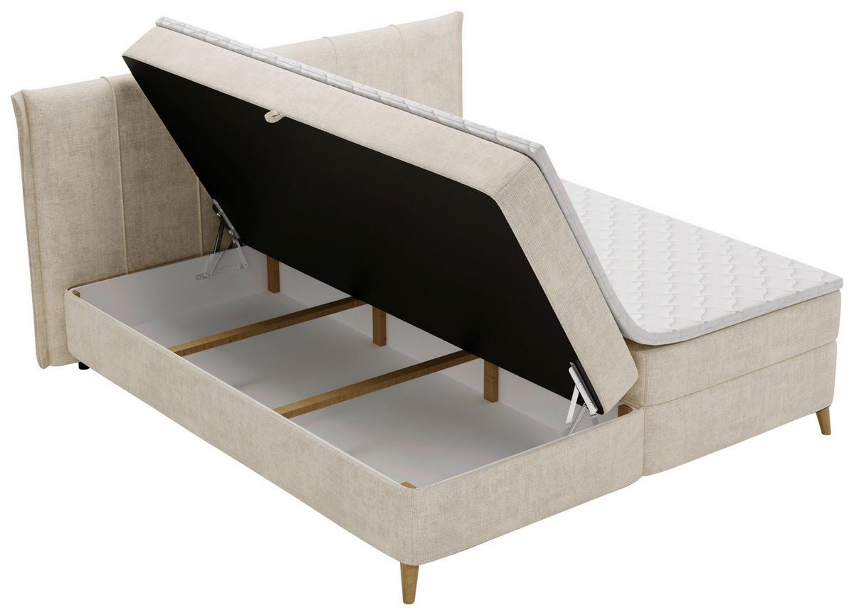 Americká posteľ VELORIA 180x200, béžová - prírodná farba/béžová, Konventionell, drevo/textil (180/200cm) - Mömax