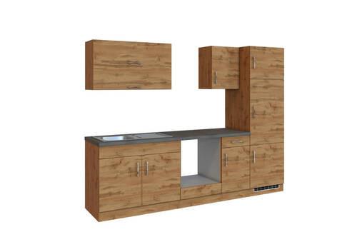 Küchenzeile Sorrento ohne Geräte 270 cm Eichefarben - Eichefarben/Anthrazit, MODERN, Holzwerkstoff (270/200/60cm) - Held