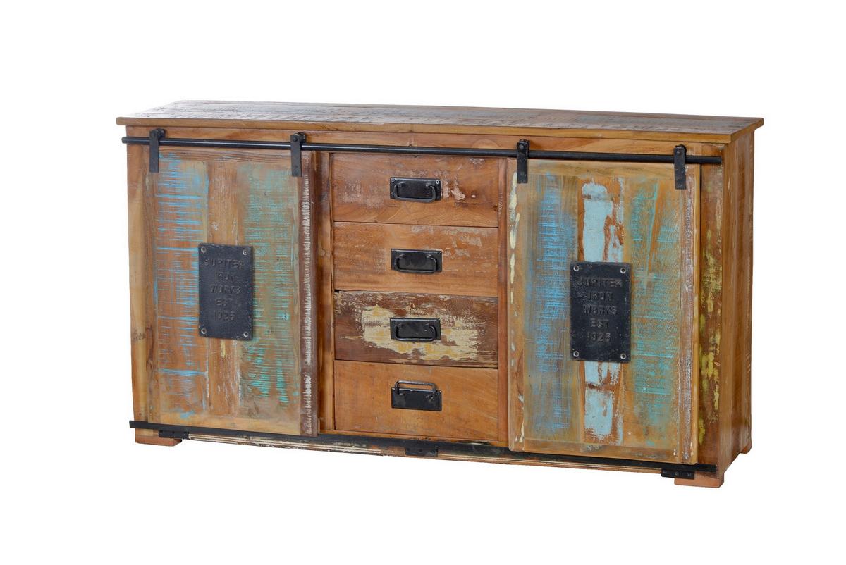 Sideboard Altholz B: 150cm - Multicolor/Schwarz, Design, Holz (150/81/38cm) - MID.YOU
