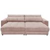 Mega pohovka LOVESEAT světle růžová - černá/světle růžová, Konvenční, kompozitní dřevo/textil (292/90/194cm) - MID.YOU
