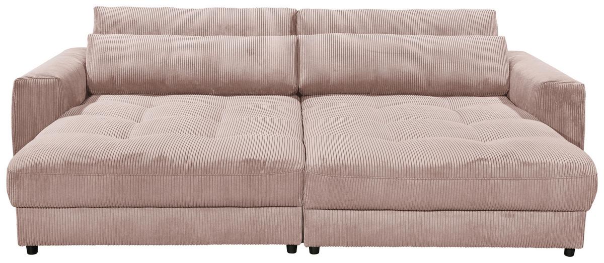 Mega pohovka LOVESEAT světle růžová - černá/světle růžová, Konvenční, kompozitní dřevo/textil (292/90/194cm) - MID.YOU