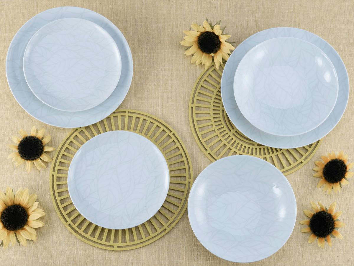 Tafelservice Keramik 4 Personen Geschirr Set - Multicolor/Weiß, Basics, Keramik - Creatable