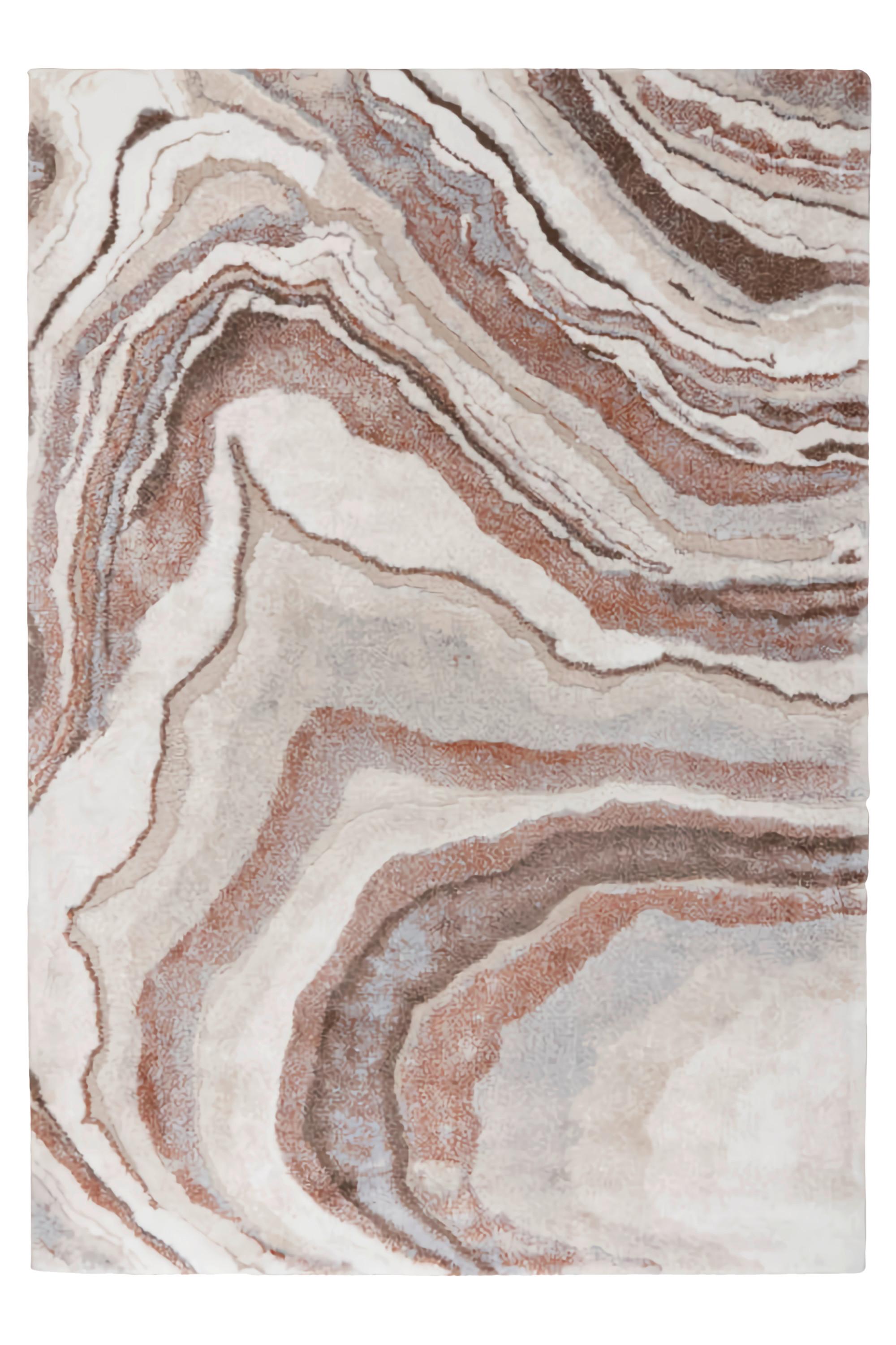 Webteppich MY BOLOGNA 461 TERRA 80 X 150 - Terracotta/Creme, KONVENTIONELL, Kunststoff/Textil (80/150cm) - Obsession