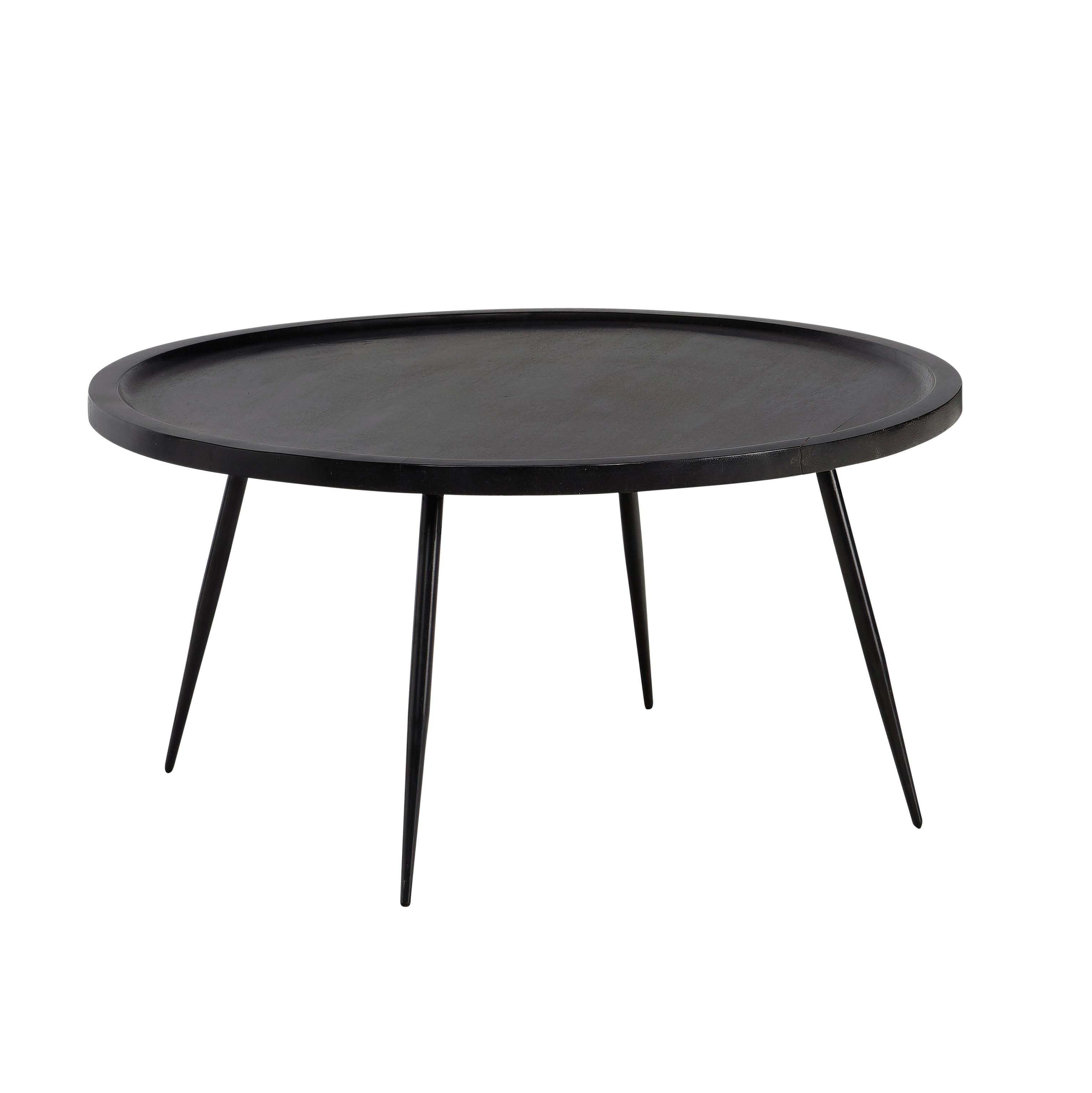 COUCHTISCH Schwarz L: 75 cm - Schwarz, Design, Holz/Metall (75/75/38cm) - MID.YOU