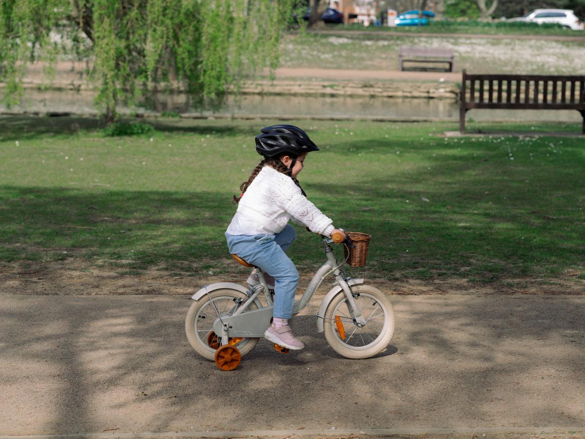 Kinderfahrrad Vintage Hellgrau, 14 Zoll - Hellgrau, Basics, Metall (46,5/68/91cm)