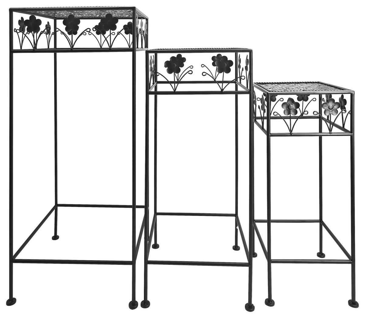 Blumentischset Palma 2 Schwarz B: 30 Cm - Schwarz, Trend, Metall (30/30cm)