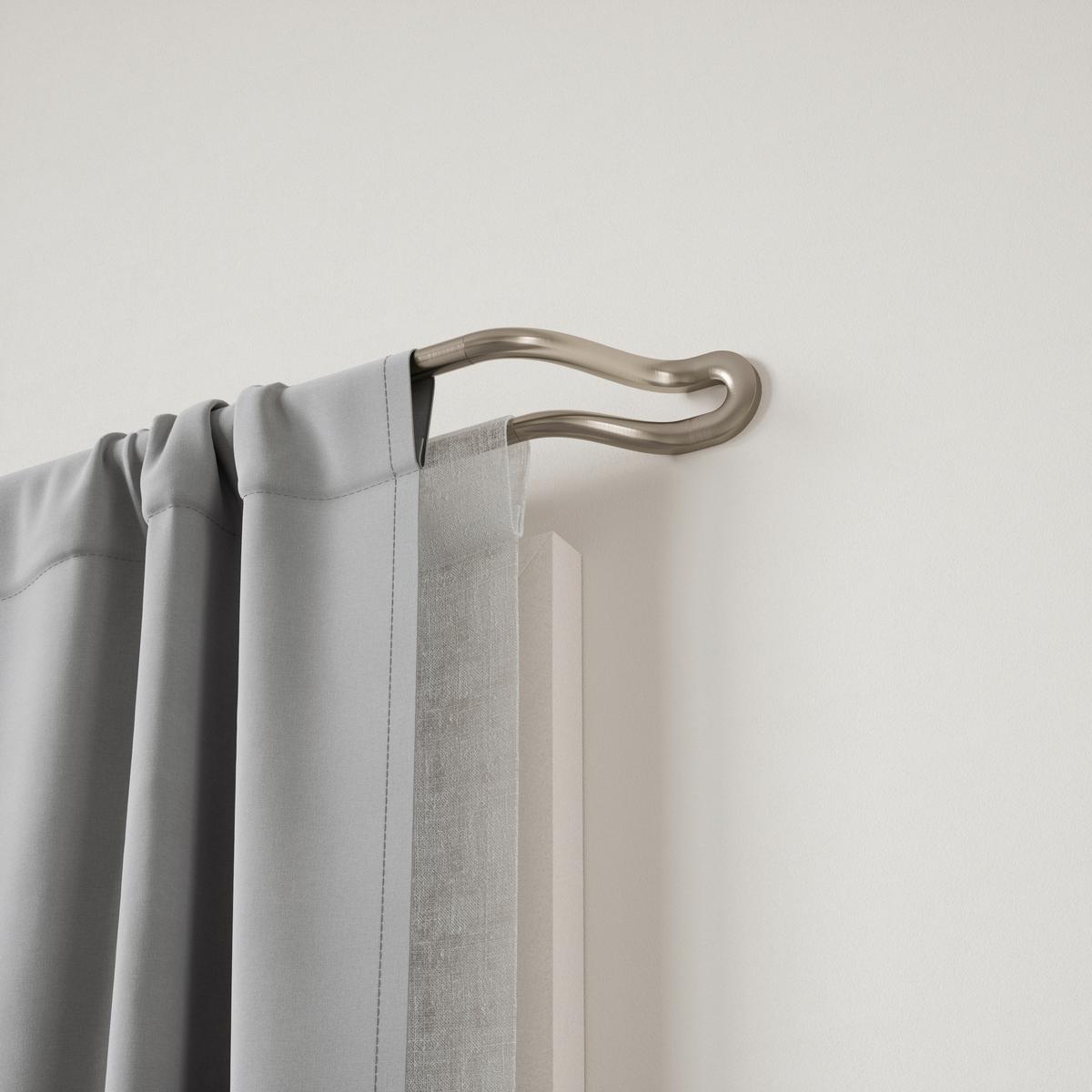 Vorhangstangenset Midnight Nickelfarben L: 107-305 cm - Nickelfarben, KONVENTIONELL, Kunststoff/Metall (107-305cm) - Umbra