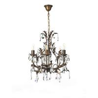 Kristall-Hängeleuchte 4706/5 - Bronzefarben, KONVENTIONELL, Glas/Metall (42/80cm)