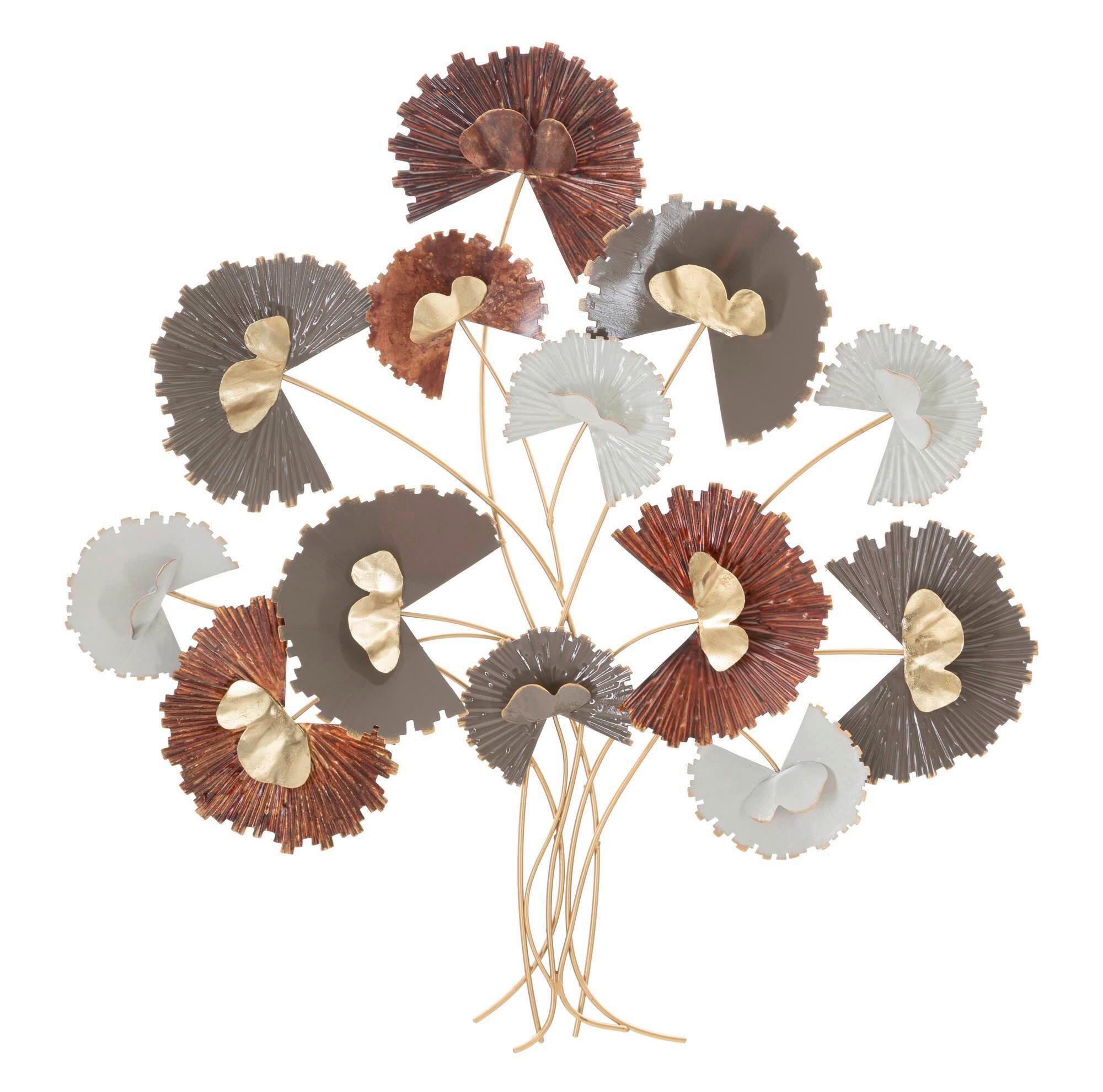 Wanddeko Gold/Braun/Weiß/Grau B: 78 cm - Goldfarben/Braun, Basics, Metall (78/80/8cm)