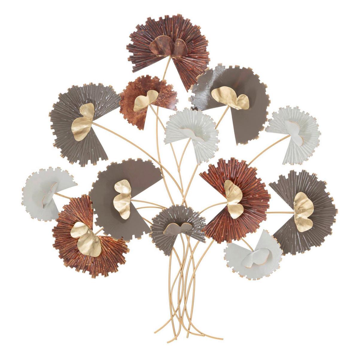 Wanddeko Gold/braun/weiß/grau B: 78 Cm - Goldfarben/Braun, Basics, Metall (78/80/8cm)