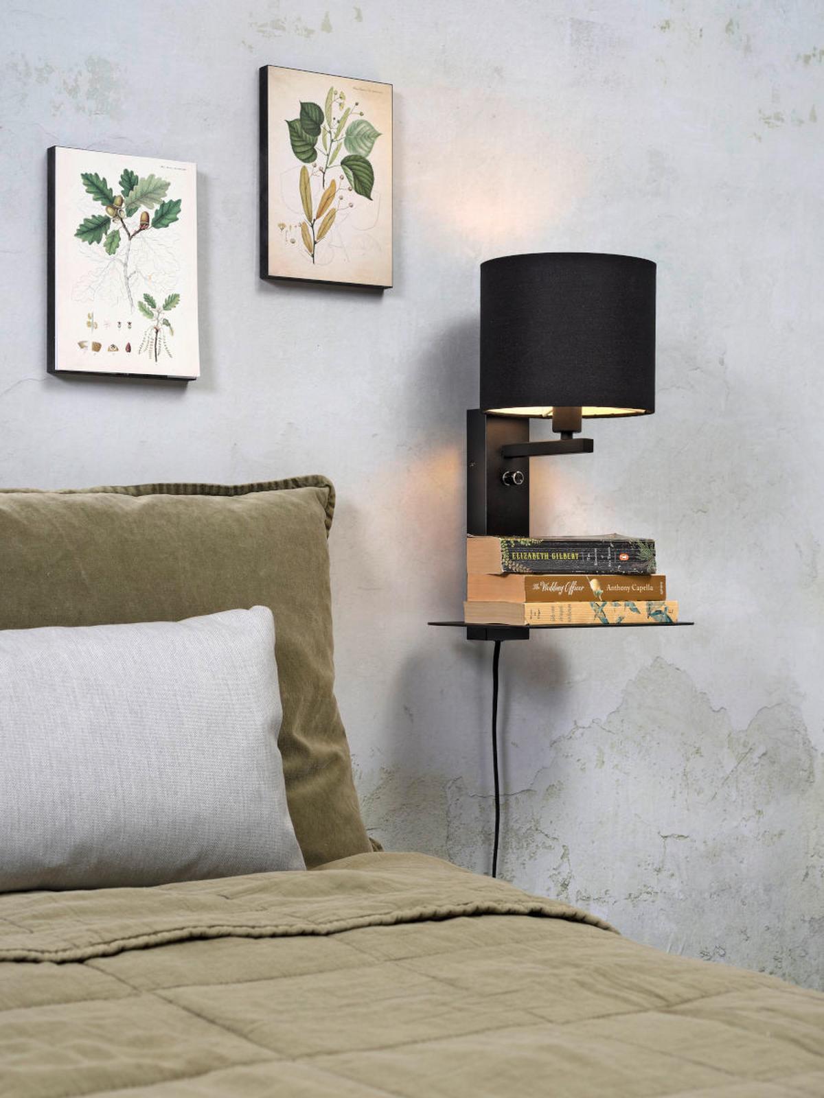 Wandleuchte Florence/Wm/B/1815/B - Schwarz, Trend (24/22/42cm) - It's about Romi