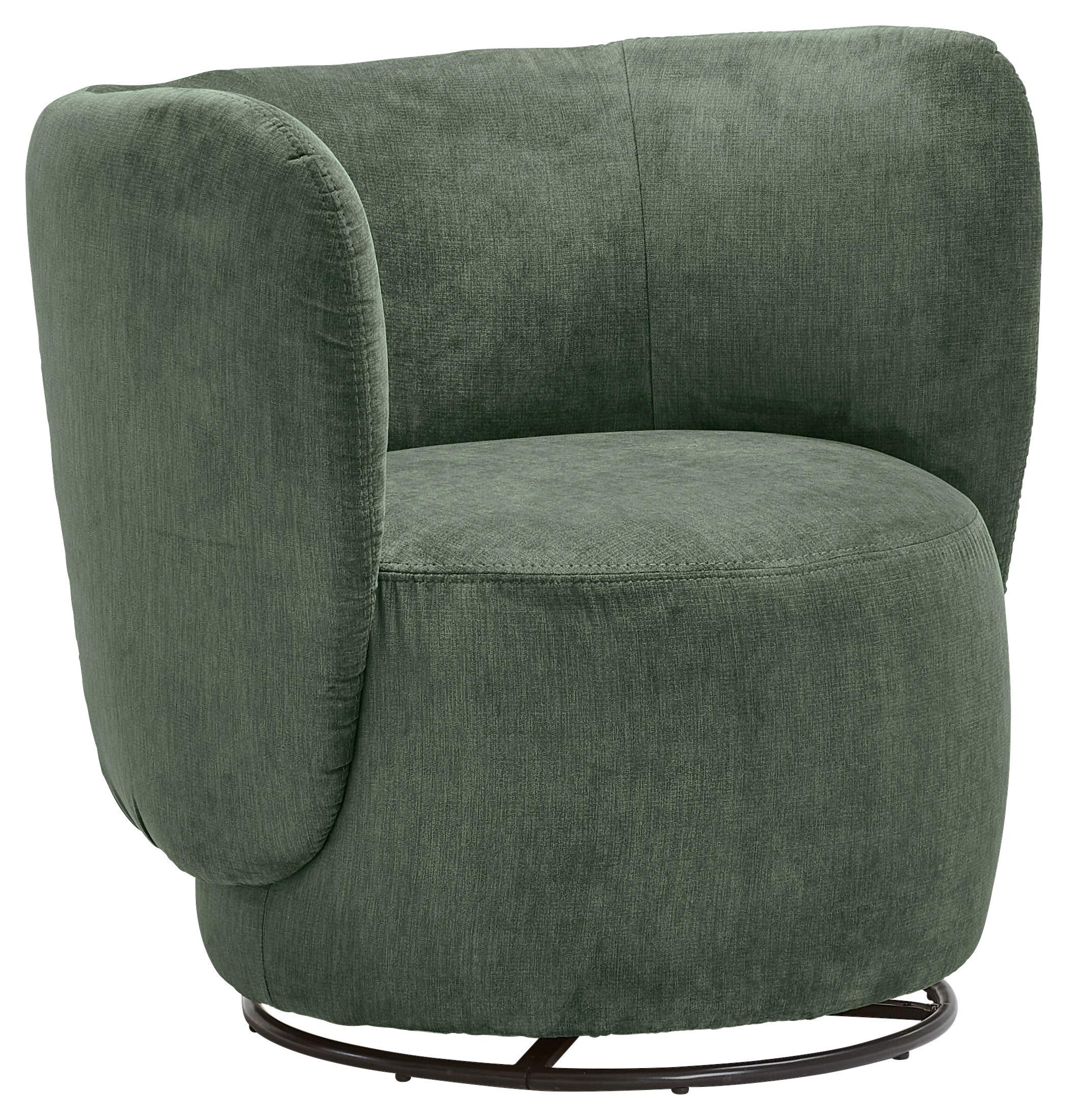 Sessel Boli Dunkelgrün B: 92 Cm - Dunkelgrün/Schwarz, Design, Textil (92/80/84cm) - Livetastic