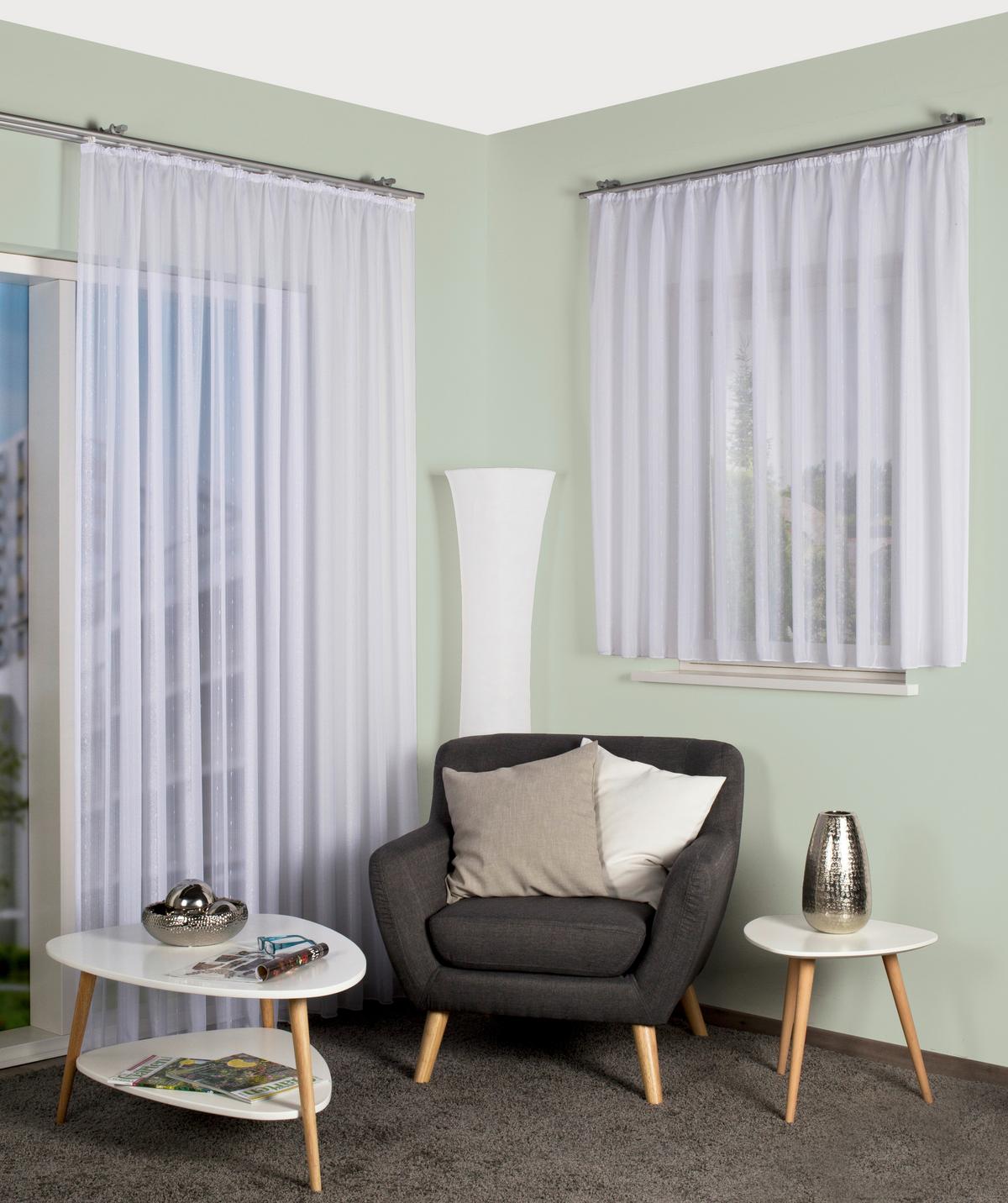 Fertigstore Kyra - Weiß, Basics, Textil (450/145cm)