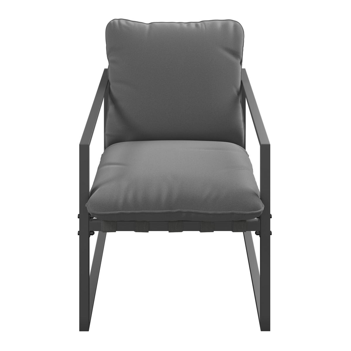 Loungegarnitur Göteborg *ph* - Dunkelgrau/Schwarz, MODERN, Glas/Textil (114/67/70cm) - Beldano