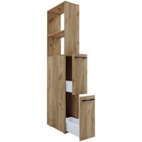 Hochschrank Bad Sadilo XL BxH 25x183 cm Honigeiche Dekor - Honigeiche/Anthrazit, MODERN, Holzwerkstoff (25/183/50cm) - MID.YOU