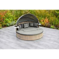 Gartenmuschel Riva Premium Relaxinsel - Naturfarben/Grau, MODERN, Kunststoff/Metall (180/145/183cm) - Gardenson