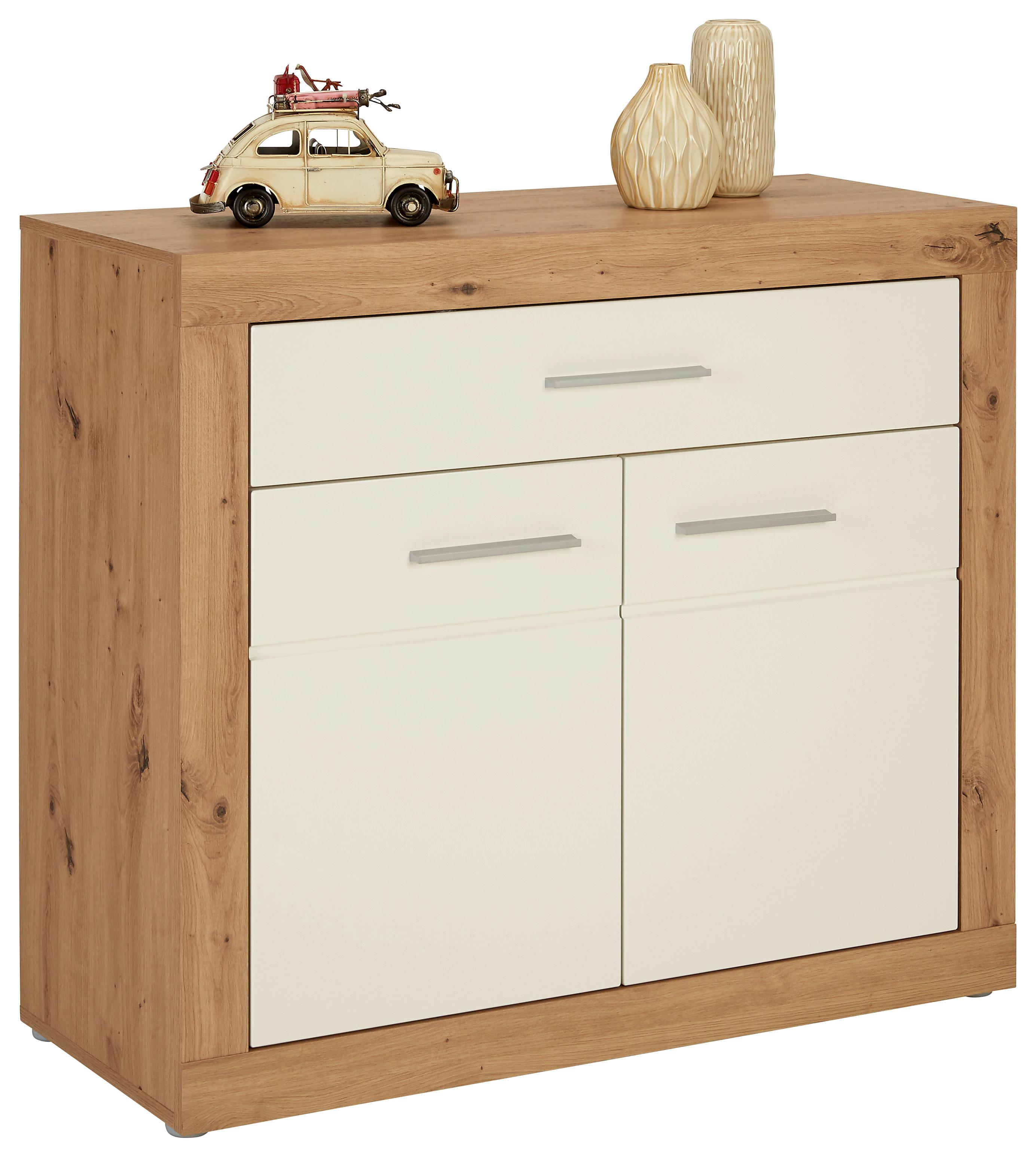 KOMODA MALTA  -EXKLUSIV- - bílá/barvy dubu, Konvenční, kompozitní dřevo/plast (97/86/40cm) - Mömax