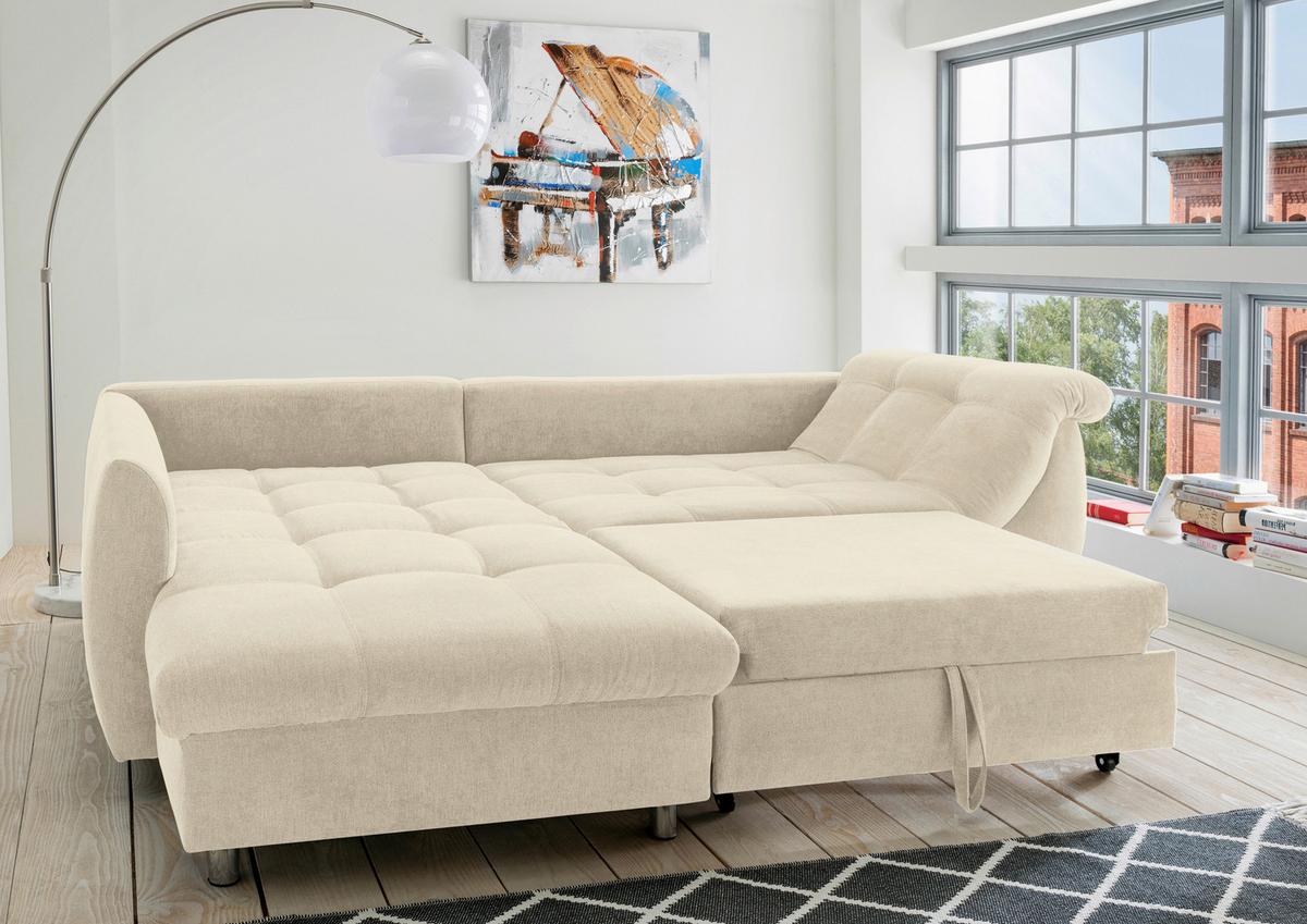 Rohová sedačka AGIRA, ľavá, béžová - chrómová/béžová, Design, textil (190/250cm) - Livetastic