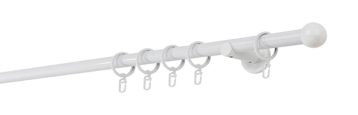Rundstangengarnitur Weiß L: 330 cm - Weiß, Basics, Metall (330cm)