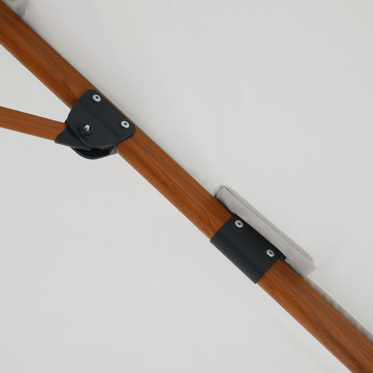 Ampelschirm Beige/Natur DM: 300 H:250 - Eichefarben/Beige, MODERN, Textil/Metall (300/250cm)