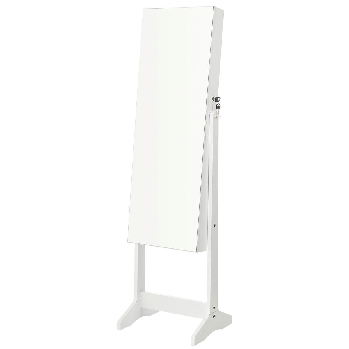 Schmuckschrank Weiß B: 41,2 cm - Weiß, Basics, Glas/Holzwerkstoff (41,2/152/36,5cm)