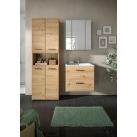 Badezimmer Ice Eiche Artisan Dekor B: 120cm - Schwarz/Eiche Artisan, Basics, Keramik/Holzwerkstoff (120cm) - MID.YOU