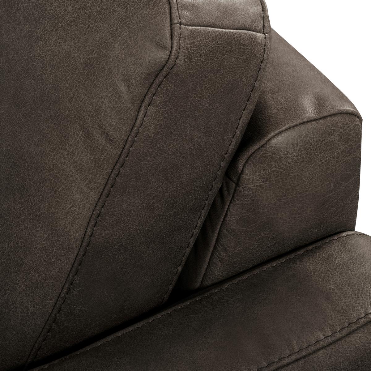 3-Sitzer-Sofa Spring, Fango B: - Fango/Schwarzchrom, Design, Leder (187/85/92cm) - Livetastic