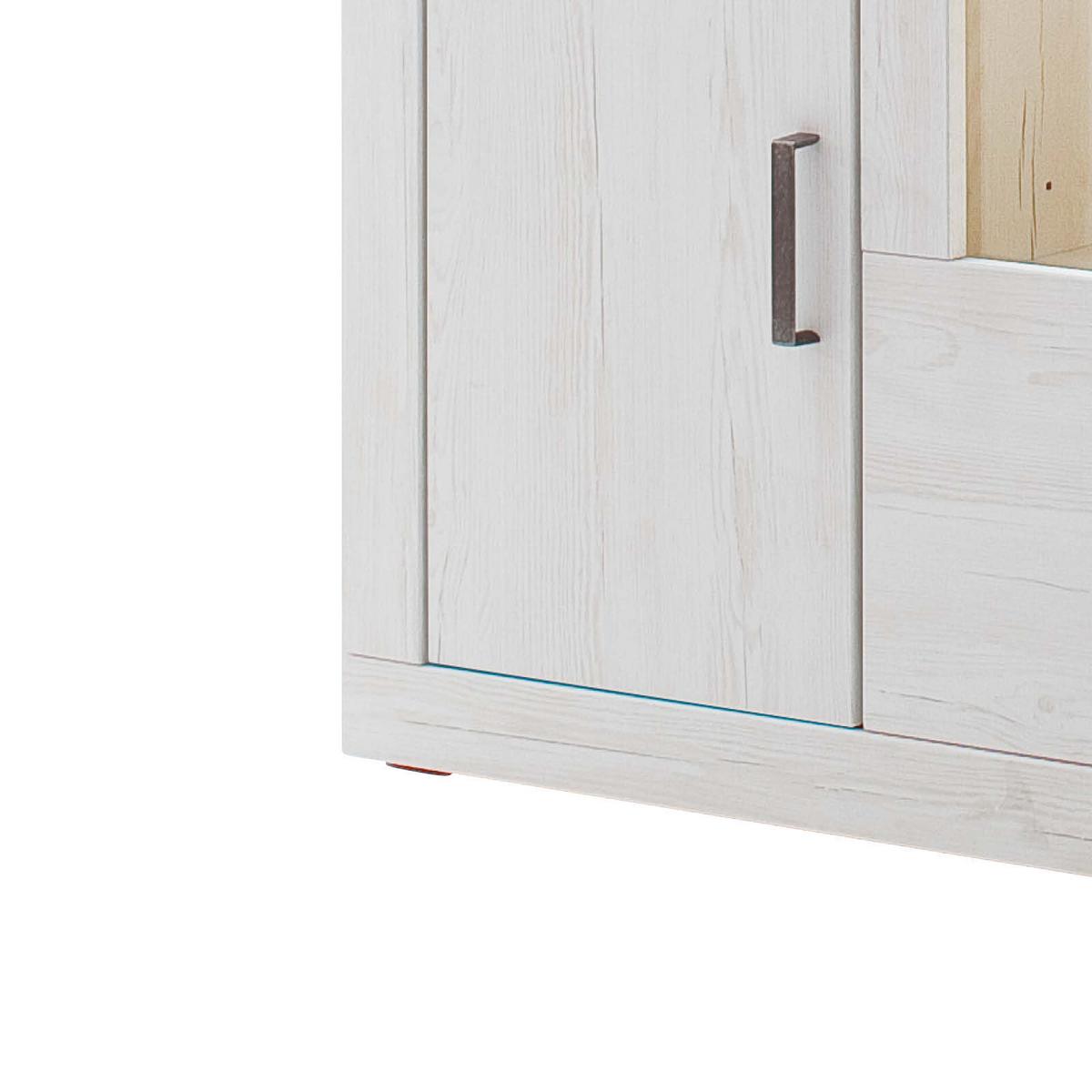 Vitrine Madrid B: 106 cm Eichefarben/Pinienfarben - Eichefarben/Schwarz, Design, Glas/Holzwerkstoff (106/205/40cm) - MID.YOU