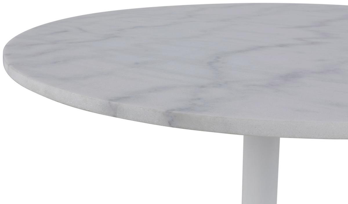 Jedálenský stôl TARIFA 110 - biela, Trend, kov/kameň (110/75cm) - Livetastic