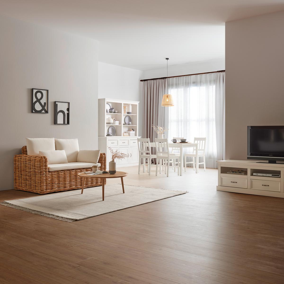 Stolová súprava AMIRA biela - biela, Modern, drevo (118/43/75/40.5/73/86cm) - Bessagi Home