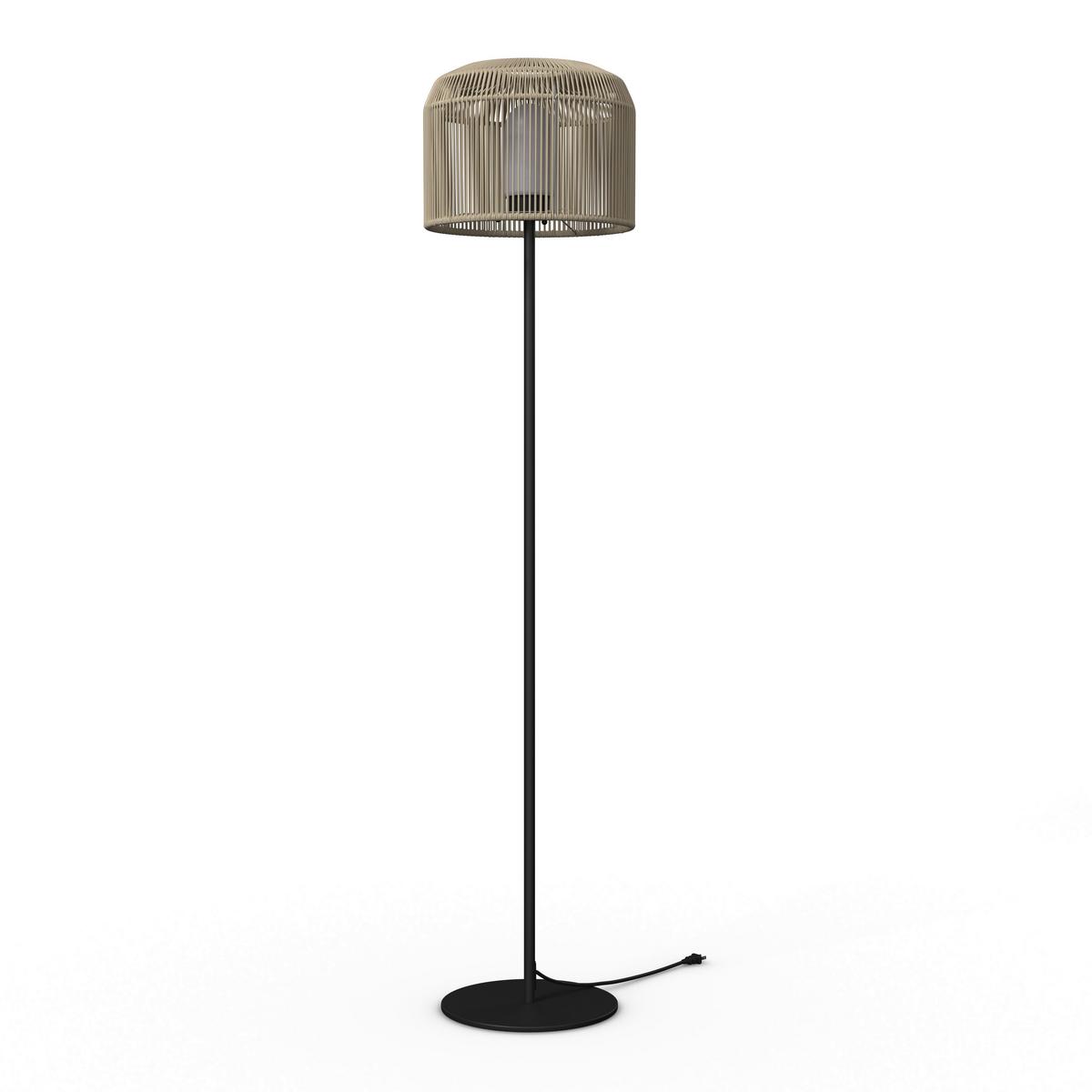 STOJACIA LAMPA IVO - čierna/béžová, Modern, kov/plast (35/158/35cm) - Bessagi Garden