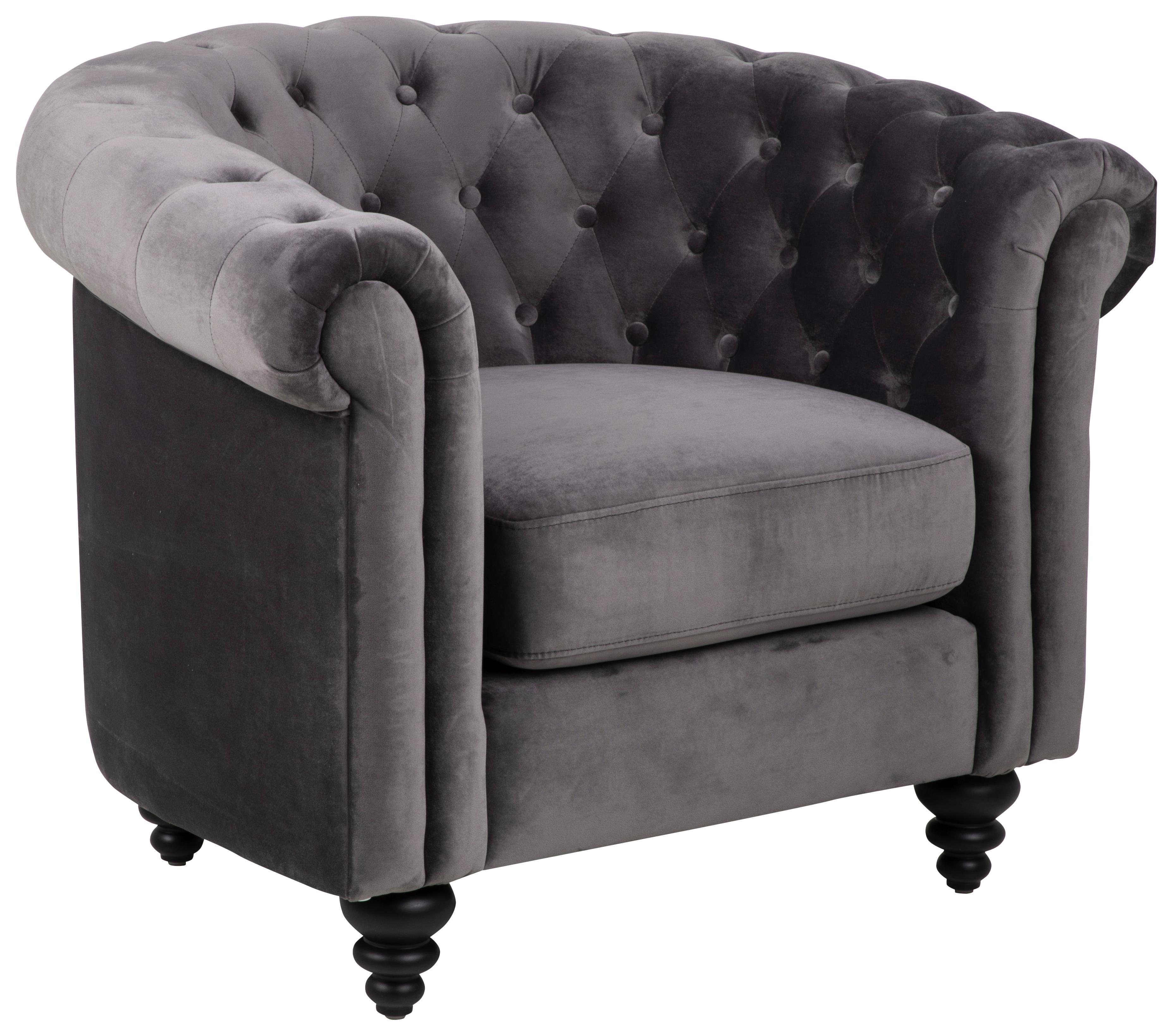 Sessel im Chesterfield-Stil in Grau kaufen