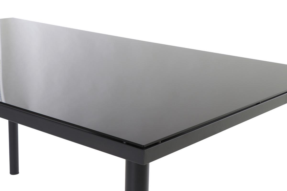 Gartengarnitur 7-tlg. Torino Aus Metall/glas/textil - Grau, MODERN, Glas/Textil (150/74/90cm) - Beldano