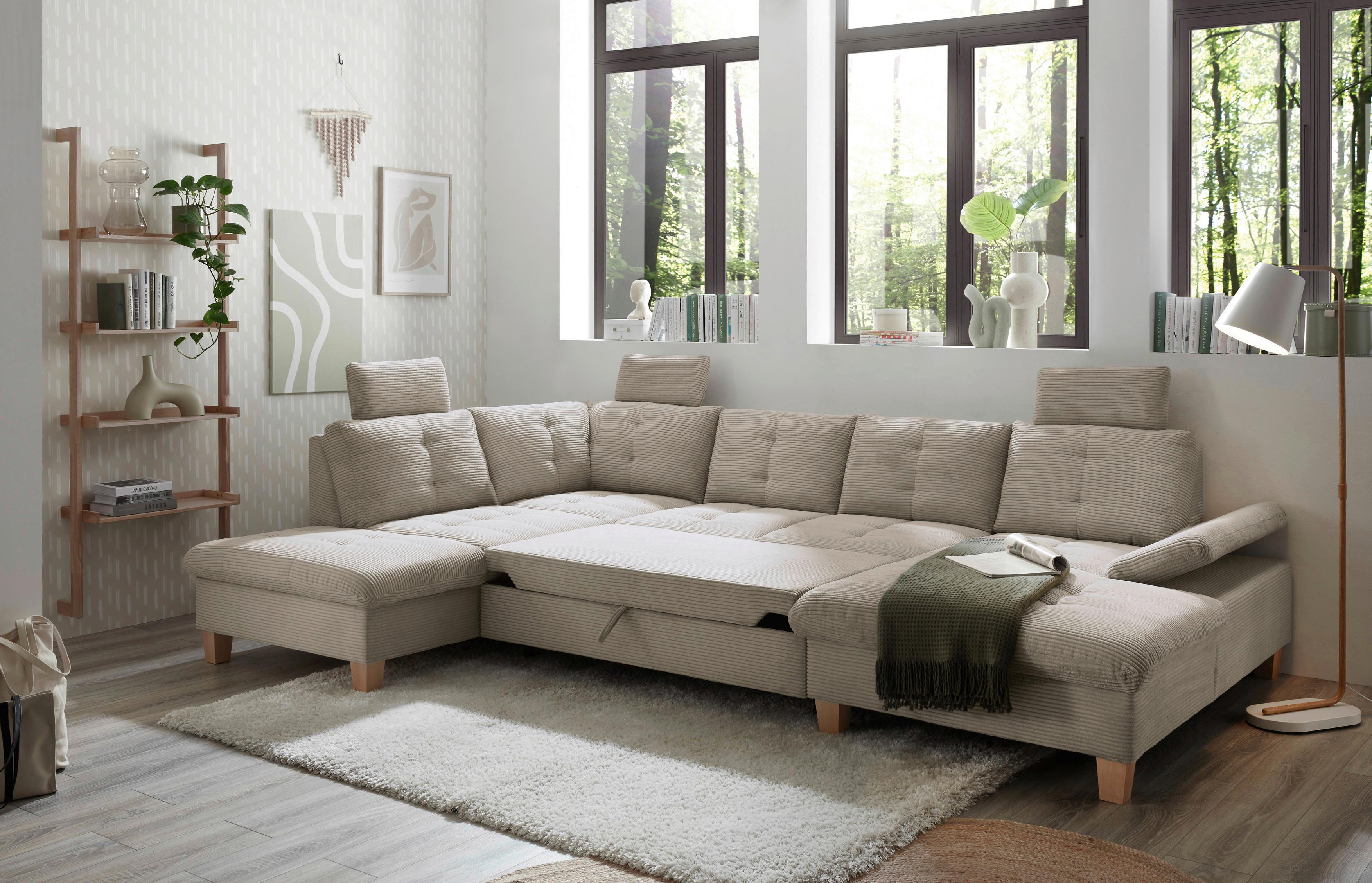 Wohnlandschaft Ascot Grau U: 220x324x170 Cm - Eichefarben/Grau, KONVENTIONELL, Textil (220/324/170cm) - MID.YOU