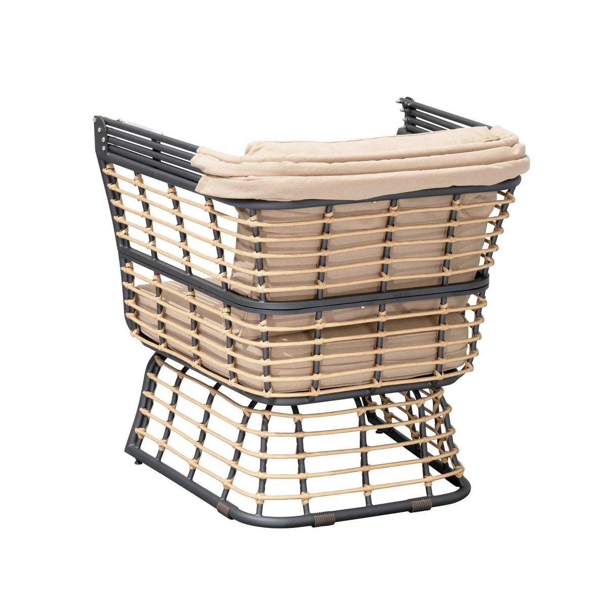 Loungesessel Paros - Anthrazit/Beige, Basics, Kunststoff/Textil (72/154/83cm) - Gardenson