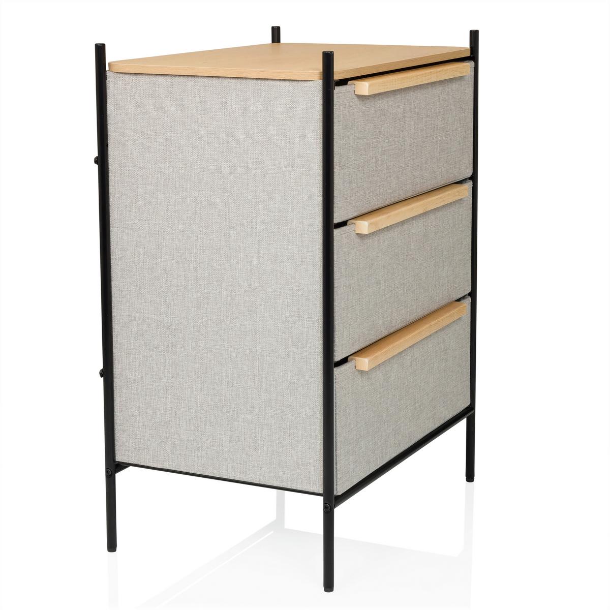 Kommode Stuvar Taupe B: 58 Cm - Taupe/Hellbraun, MODERN, Holzwerkstoff/Textil (58/79/39cm) - MID.YOU